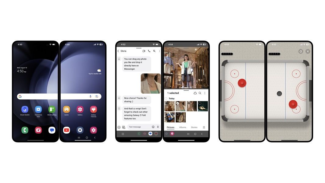 Samsung's "Try Galaxy" app lets iPhone users simulate a Fold 5's experience using two devices.
