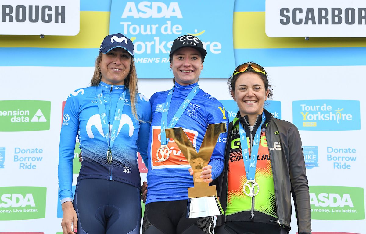 The final podium &ndash; Mavi Garcia, Marianne Vos, Soraya Paladin (L-R)