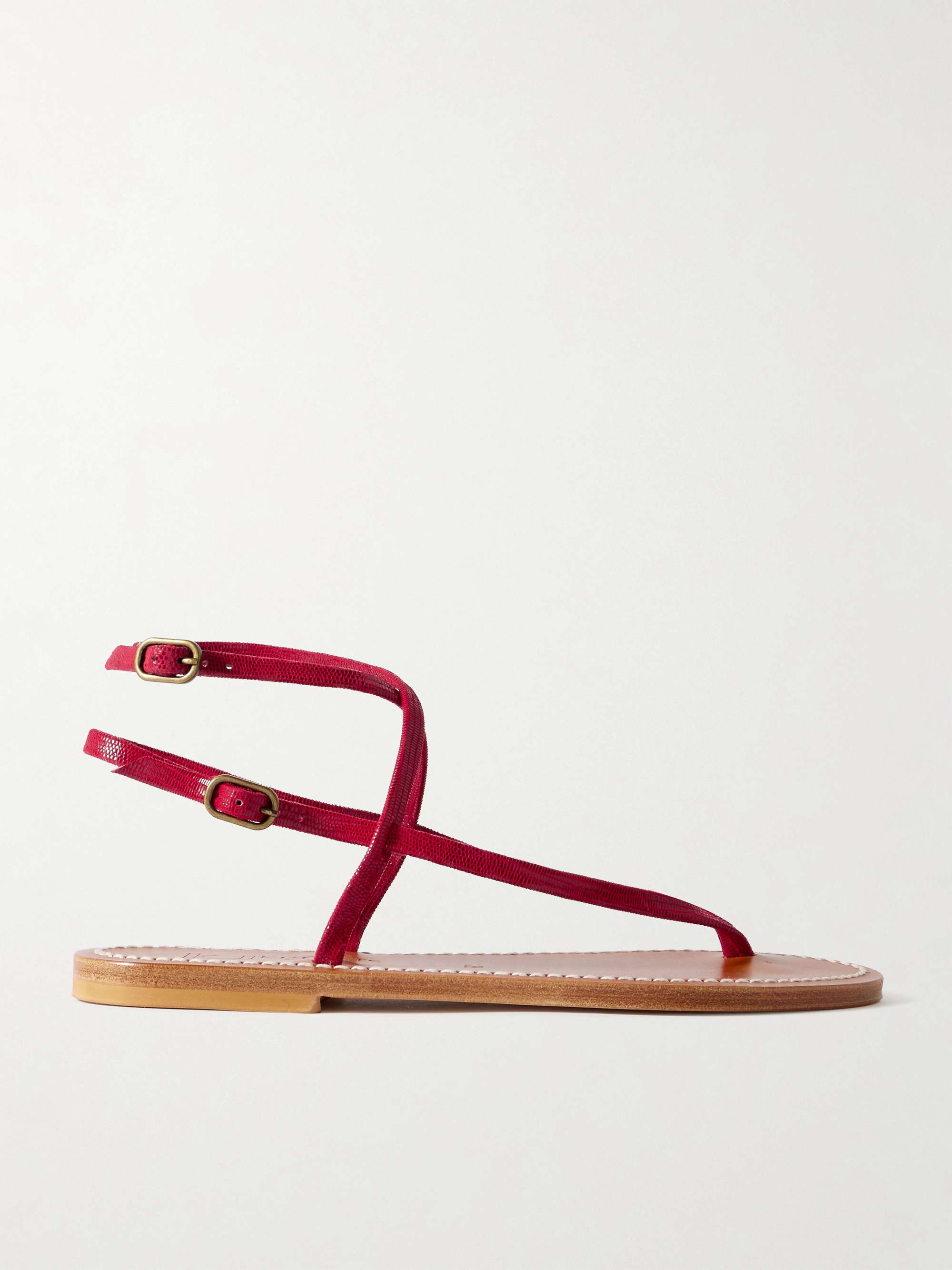 Abako Lizard-Effect Leather Sandals