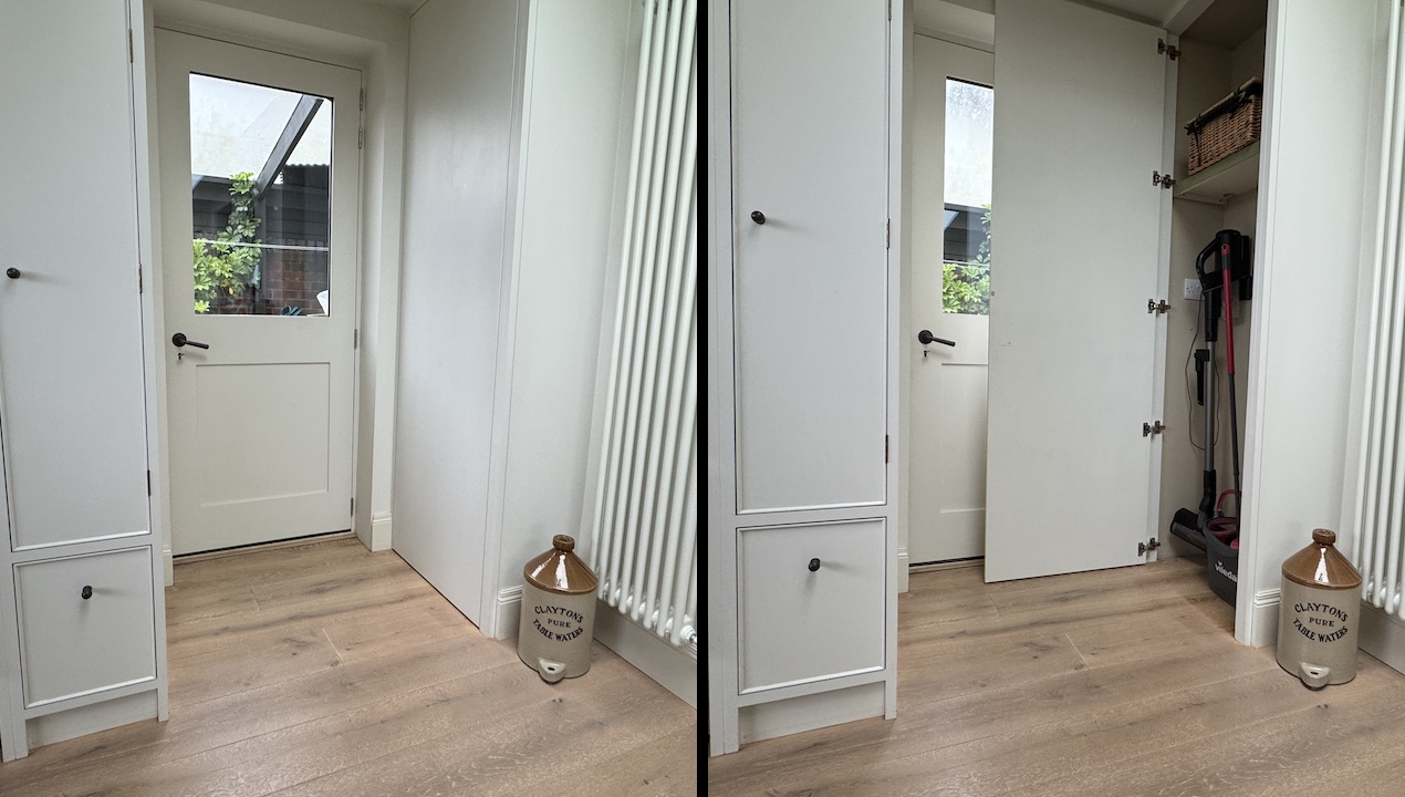 hidden kitchen vacuum storage cupboard