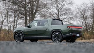 2025 Rivian R1T Tri side view.