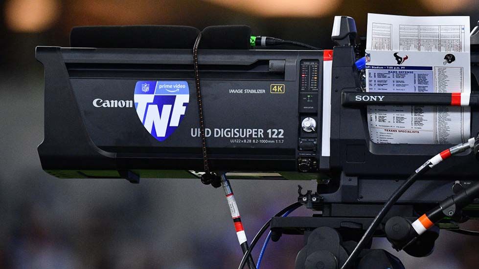 An Amazon camera at a &#039;Thursday Night Football&#039; game in 2022