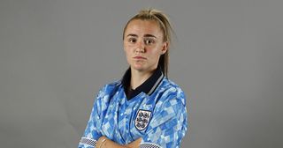 Georgia Stanway of England poses during a portrait session at St George's Park on July 5, 2022 in Burton upon Trent, England.