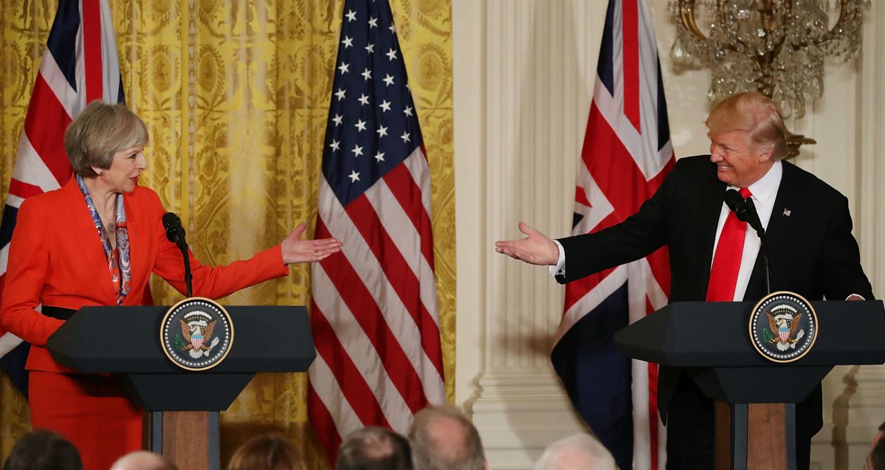 US President Donald Trump and British Prime Minister Theresa May