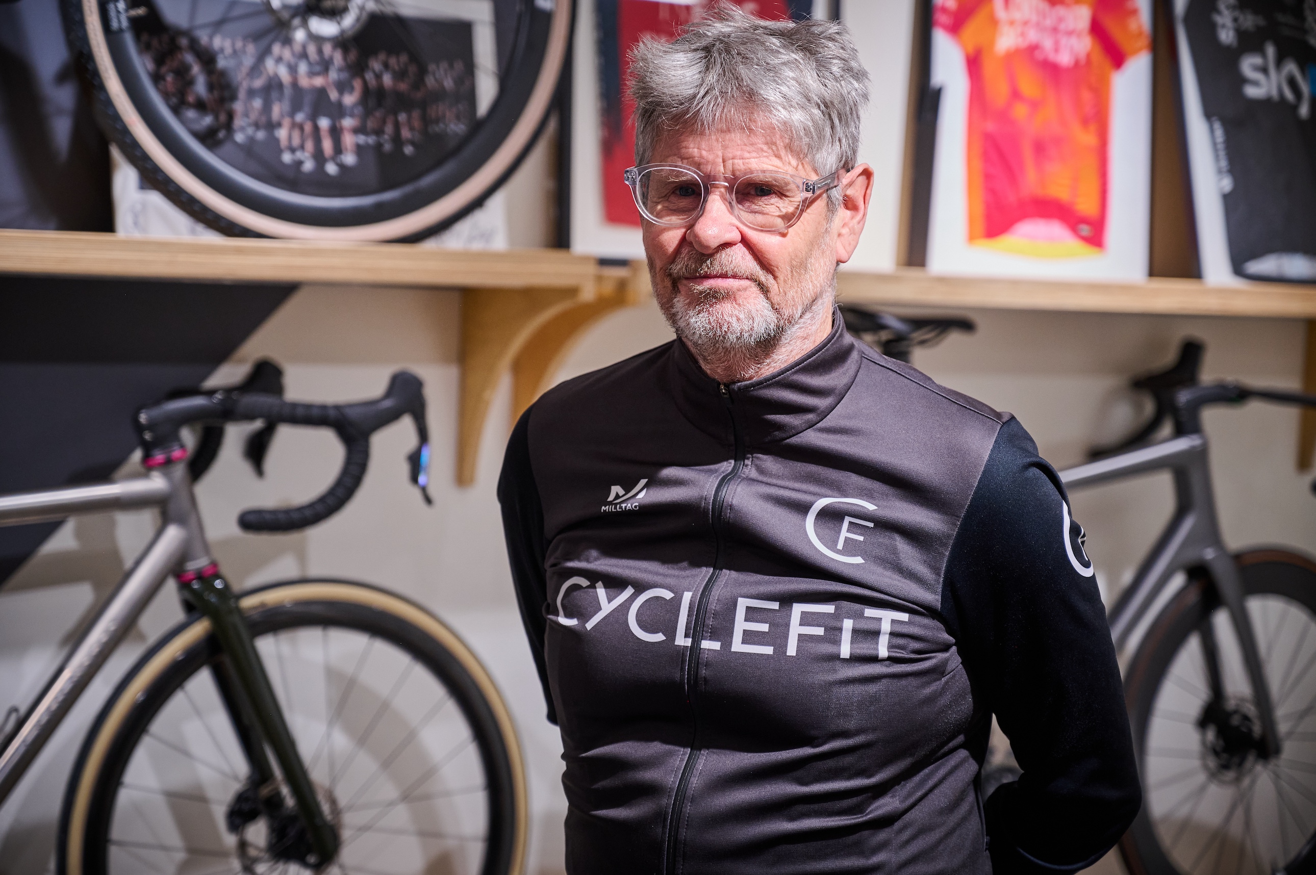 Portrait of Phil Cavell in black Cyclefit jersey
