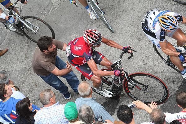 Nick Gates (Silence Lotto) gets a push.