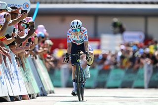 SUPERDEVOLUY LE DEVOLUY FRANCE JULY 17 Stage winner Richard Carapaz of Ecuador and Team EF Education EasyPost reacts after the 111th Tour de France 2024 Stage 17 a 1778km stage from SaintPaulTroisChateaux to Superdevoluy 1500m UCIWT on July 17 2024 in Superdevoluy Le Devoluy France Photo by Dario BelingheriGetty Images