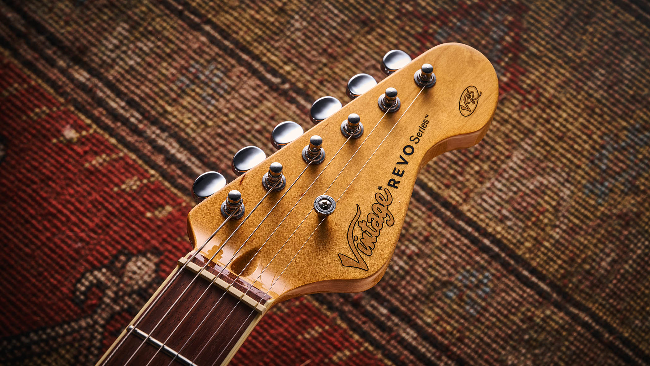 Vintage REVO Galactica: a retro-inspired red electric with switches, three pickups and vibrato