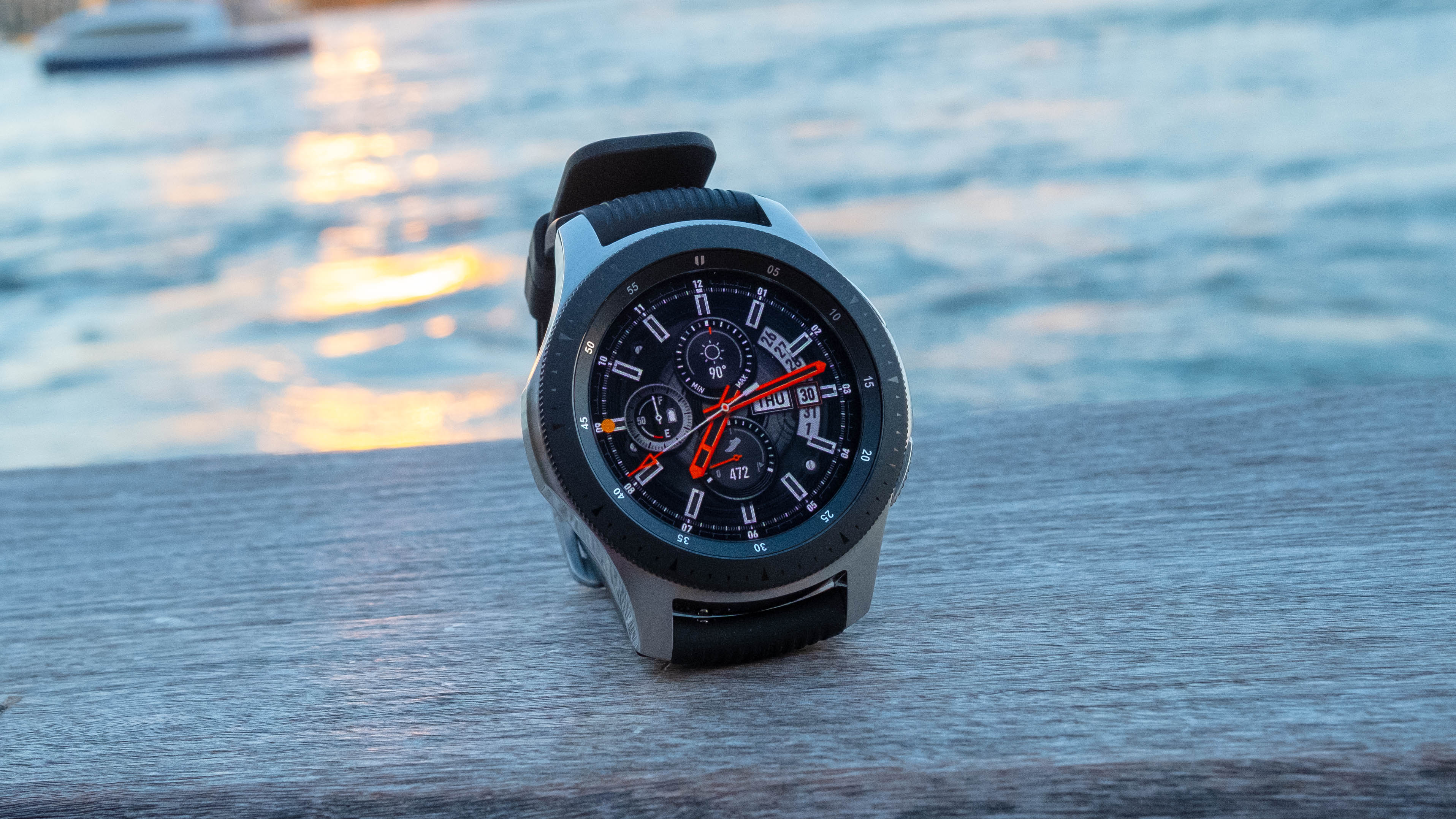 The Samsung Galaxy Watch has a rotating bezel