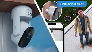 Split image of two Arlo home security cameras