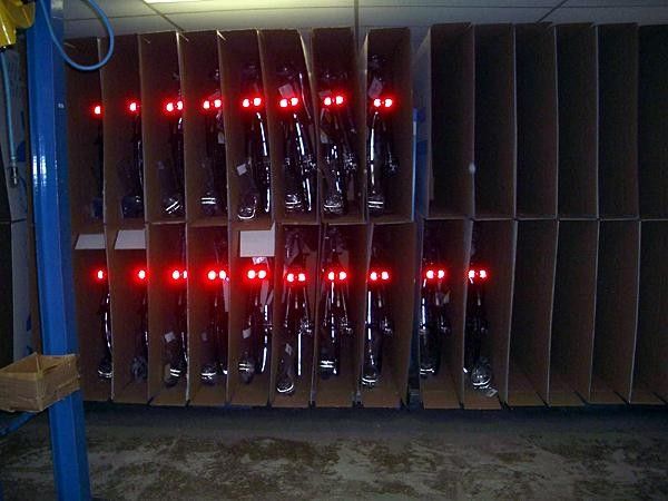 Fully assembled bikes are boxed up and ready to roll - complete with reflectors!