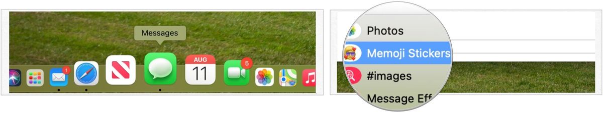 To use Memoji stickers on Mac, click on the Messages app. Then choose an existing conversation or start a new one. Select the App Store icon to the left of the iMessage box. Choose Memoji stickers from the list of choices.