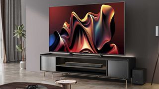 Hisense U7N Series TV on living room wall