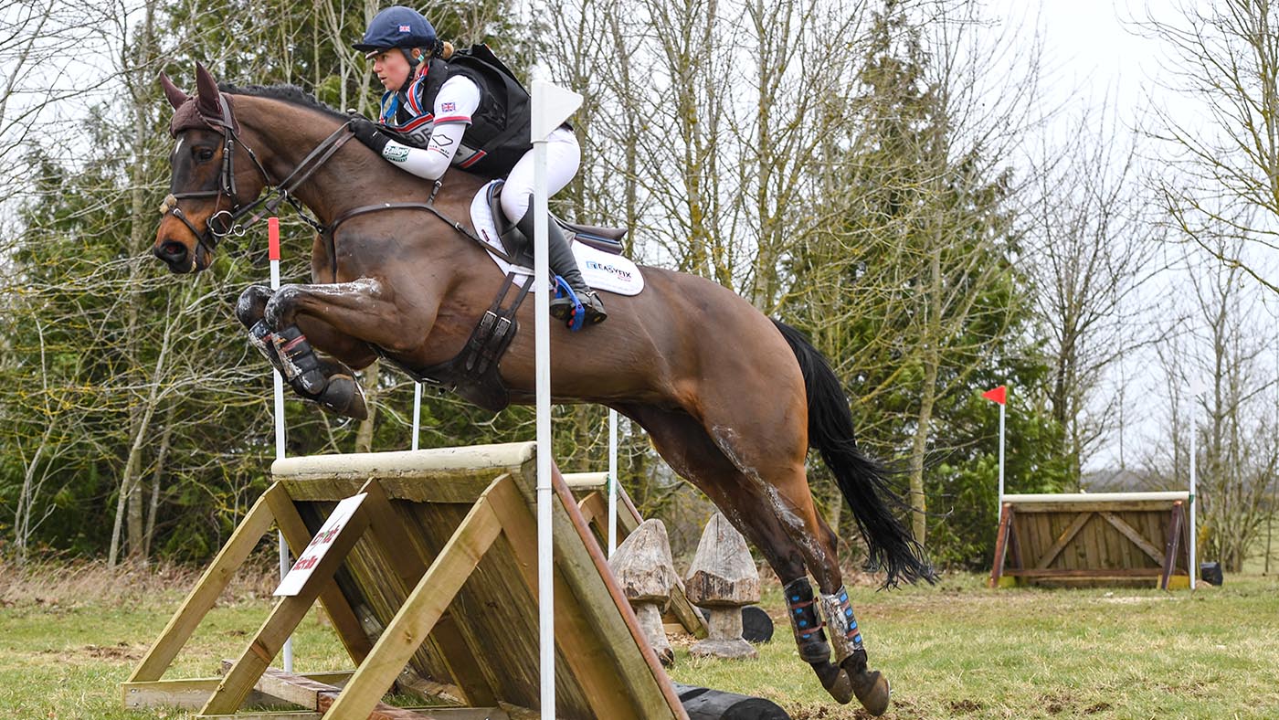 Phoebe Locke riding PICA D'OR in OI Section J during the Oasby (1) horse trials at Foxdale in Oasby near Grantham in Lincolnshire in the UK, on the 11th March 2022