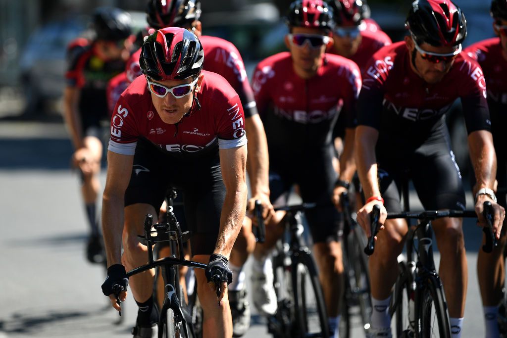 Geraint Thomas (Ineos) on the rest day ride