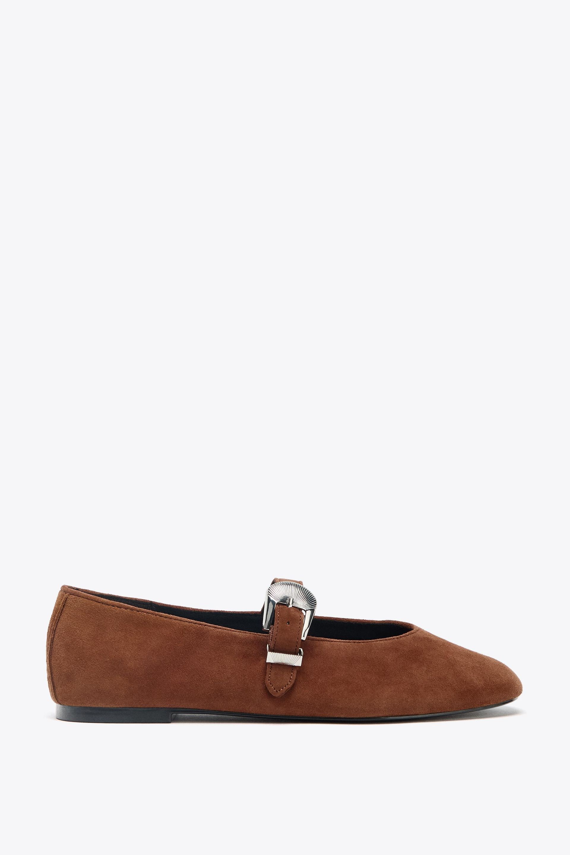 Buckle Suede Mary Janes