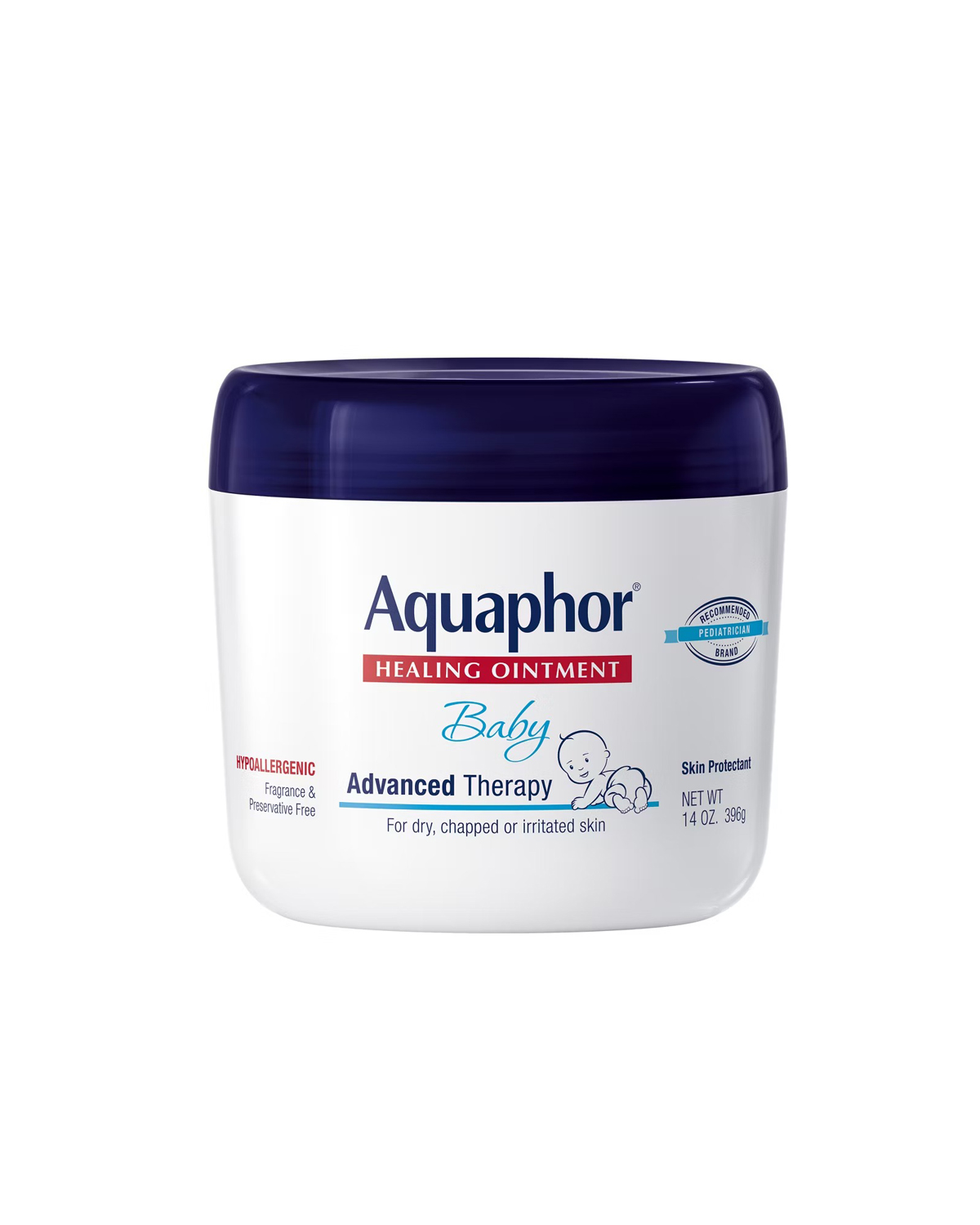 Aquaphor, Aquaphor Baby Healing Ointment Advanced Therapy Skin Protectant - Dry Skin and Diaper Rash Ointment Jar - 14oz