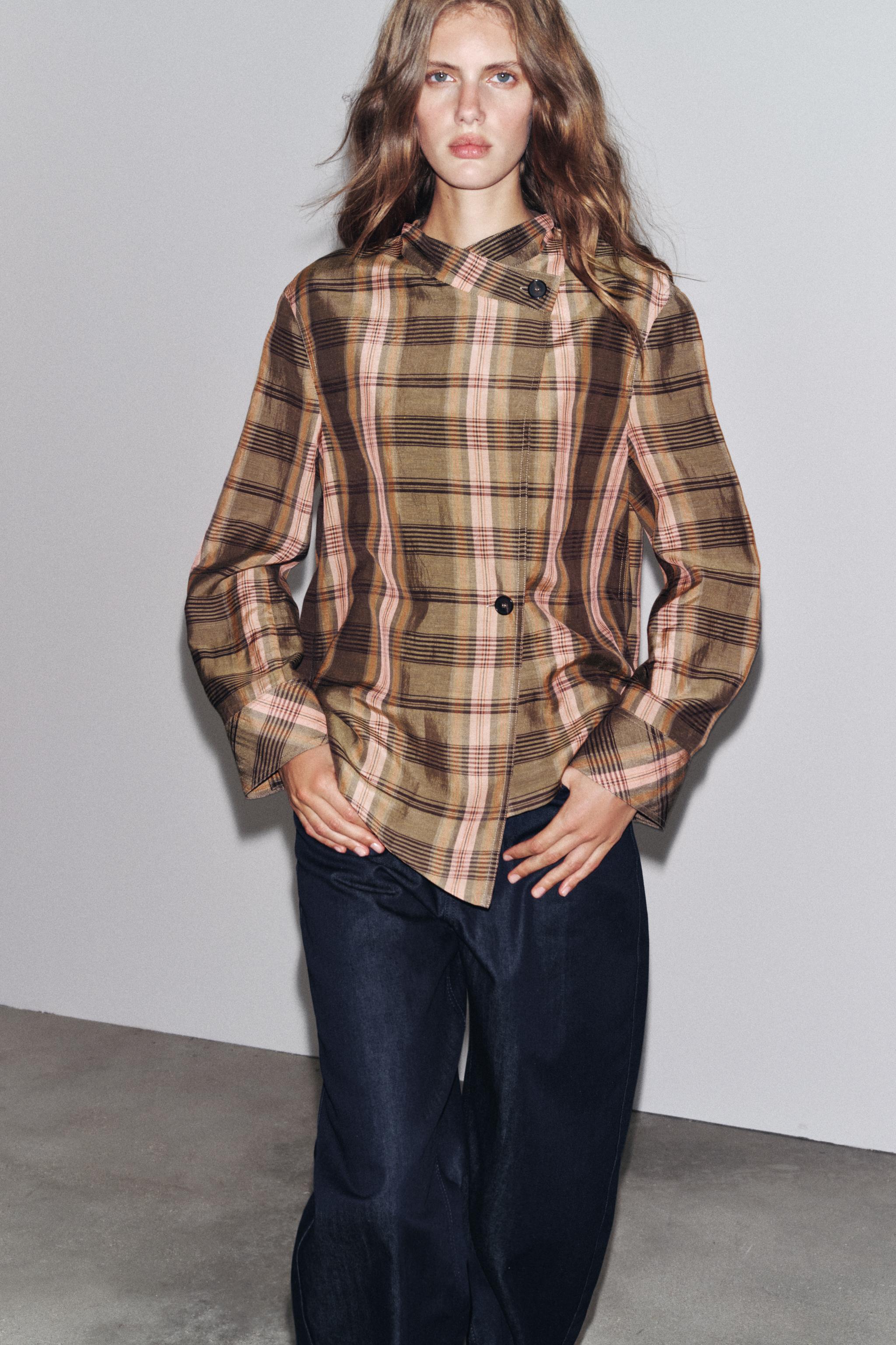 Zw Collection Oversized Check Overshirt
