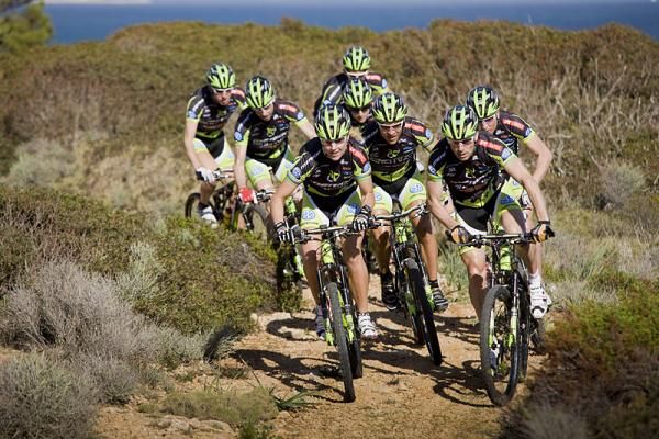 The Multivan Merida Mountain Bike Team goes for a ride.