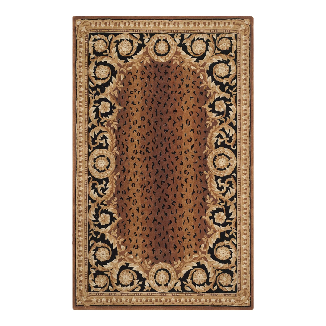 Safavieh Naples Collection Area Rug - 5' X 8', Black &amp;amp; Gold, Handmade Traditional Wool, Ideal for High Traffic Areas in Living Room, Bedroom (na712a)