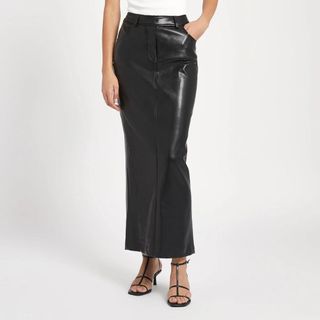 Because of Alice Leather Tailored Maxi Skirt