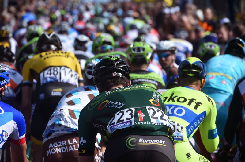 The view from the rear of the peloton