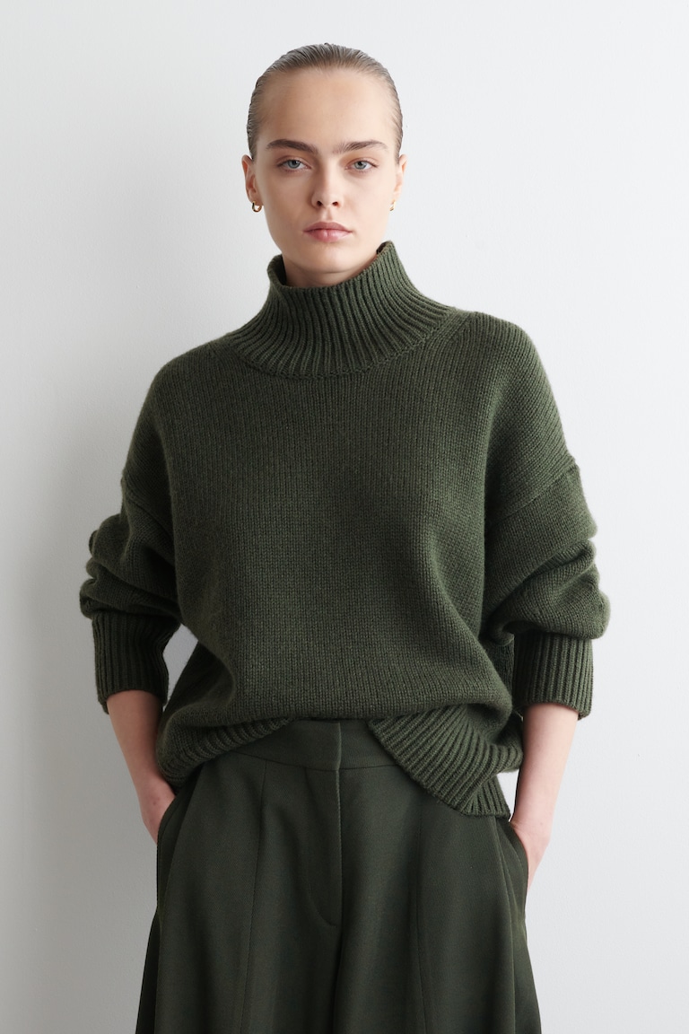 Chunky Funnel-Neck Wool Jumper