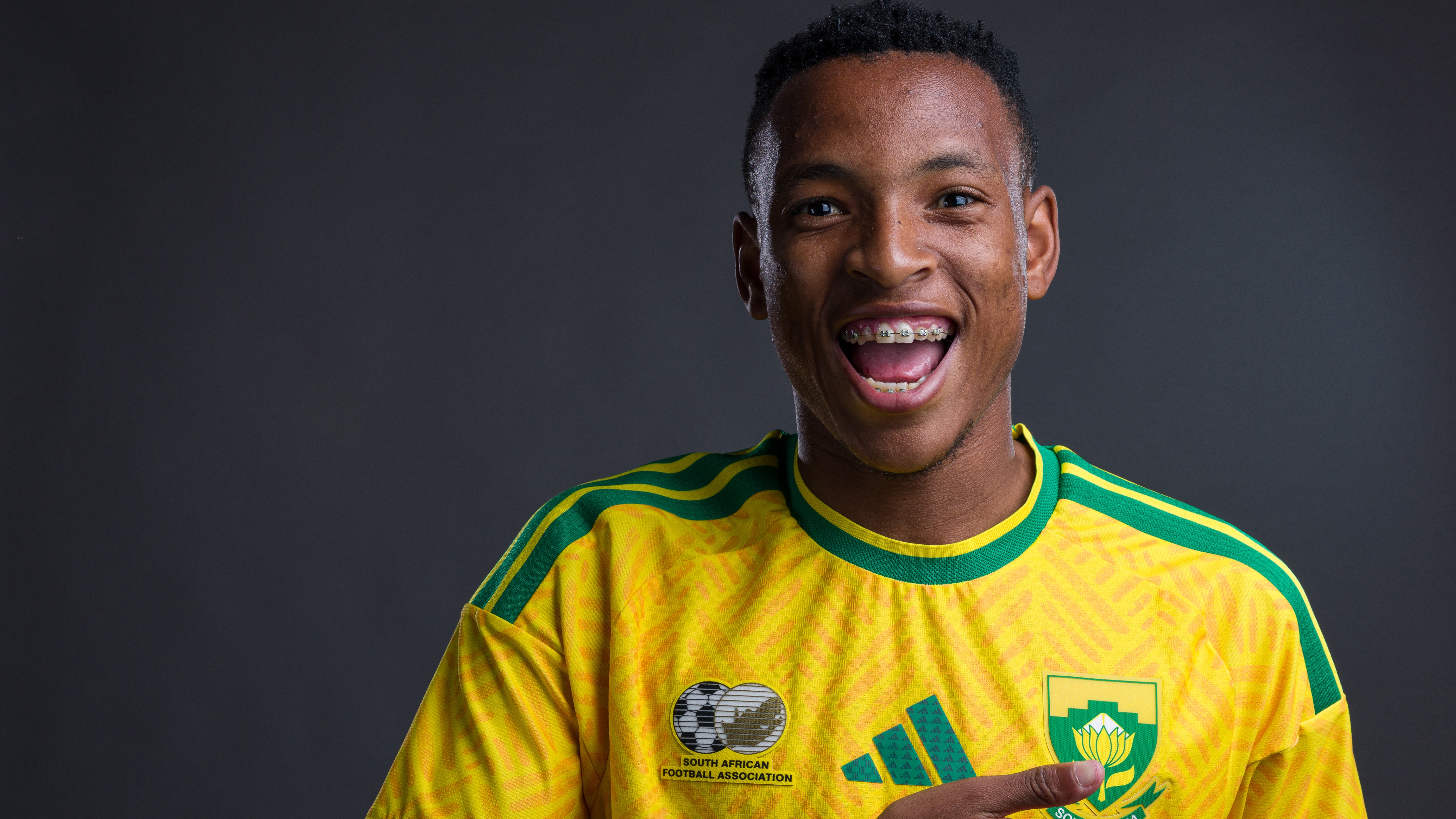 Relebohile Mofokeng #10 of South Africa poses for a portrait during the official FIFA World Cup 2026 portrait session on June 05, 2026 in Pachuca, Mexico.