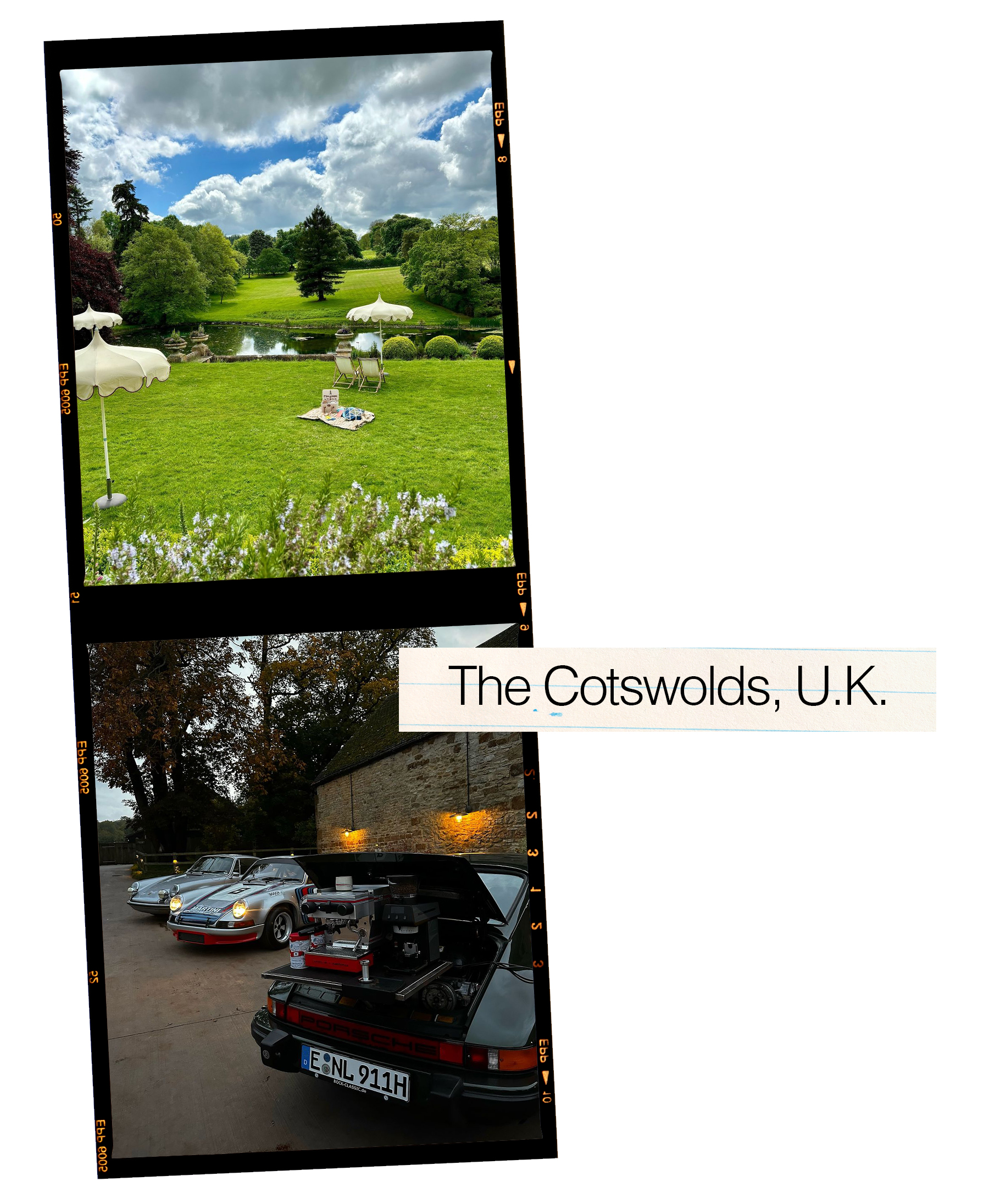 a collage of images featuring The Cotswolds, U.K. as a top travel destination for fashion people in 2025