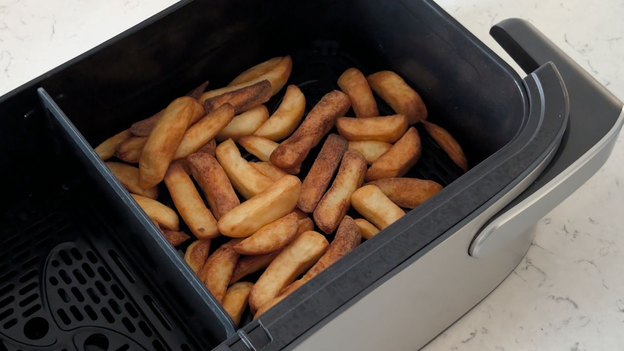 Food in Philips 5000 Series Megabasket Air Fryer with Steam