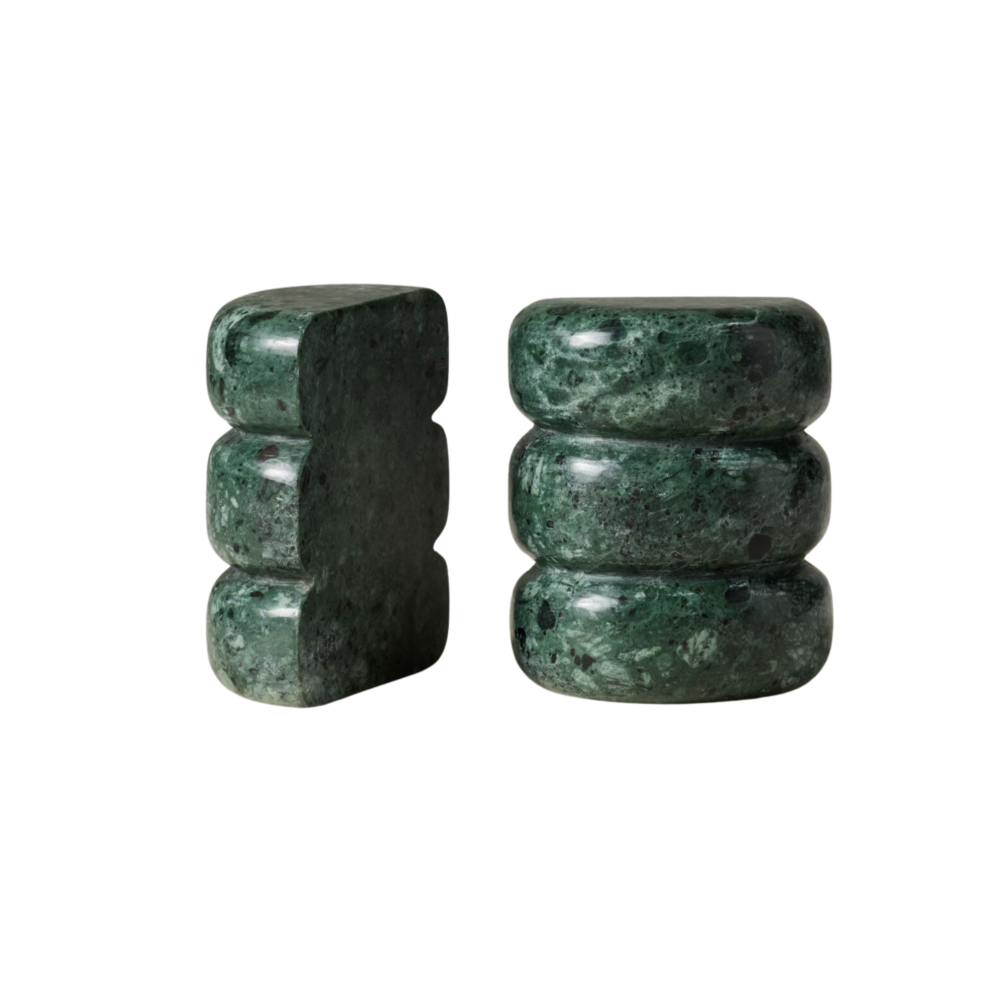 green marble bookends
