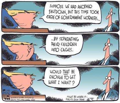 Political Cartoon U.S. Trump Next shutdown border children