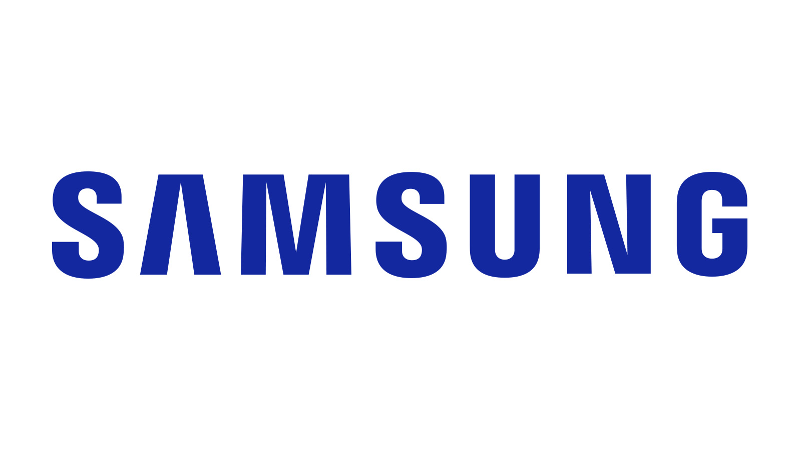 Logo Samsung de 2005, mot-symbole bleu sur fond blanc