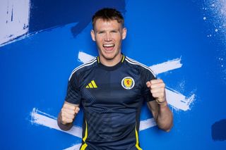 Scotland Euro 2024 squad Scott McTominay of Scotland poses for a portrait during the Scotland Portrait session ahead of the UEFA EURO 2024 Germany on May 30, 2024 in Glasgow, Scotland. (Photo by Alex Pantling - UEFA/UEFA via Getty Images)