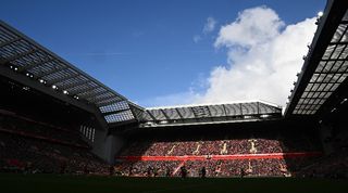 General view of Anfield in Liverpool's Premier League game against Burnley in February 2024.