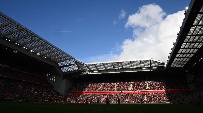 General view of Anfield in Liverpool&#039;s Premier League game against Burnley in February 2024.