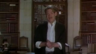 Kenneth Branagh addressing the camera directly in Love's Labour's Lost.