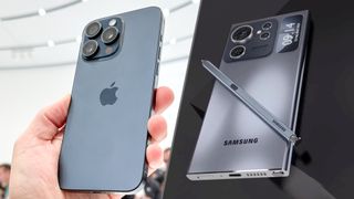 iPhone 15 Pro Max next to render of Galaxy S24 Ultra 