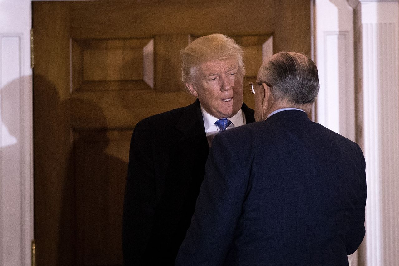 President-elect Donald Trump and former New York City mayor Rudy Giuliani in 2016