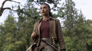 Dior Goodjohn as Clarisse standing in a forest in Percy Jackson Season 2