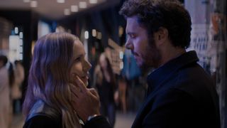 Kristen Bell as Joanne and Adam Brody as Noah in a sweet moment in Nobody Wants This