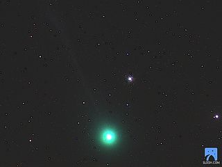 Comet Lovejoy C2014 Q2 Passing Globular Cluster M79
