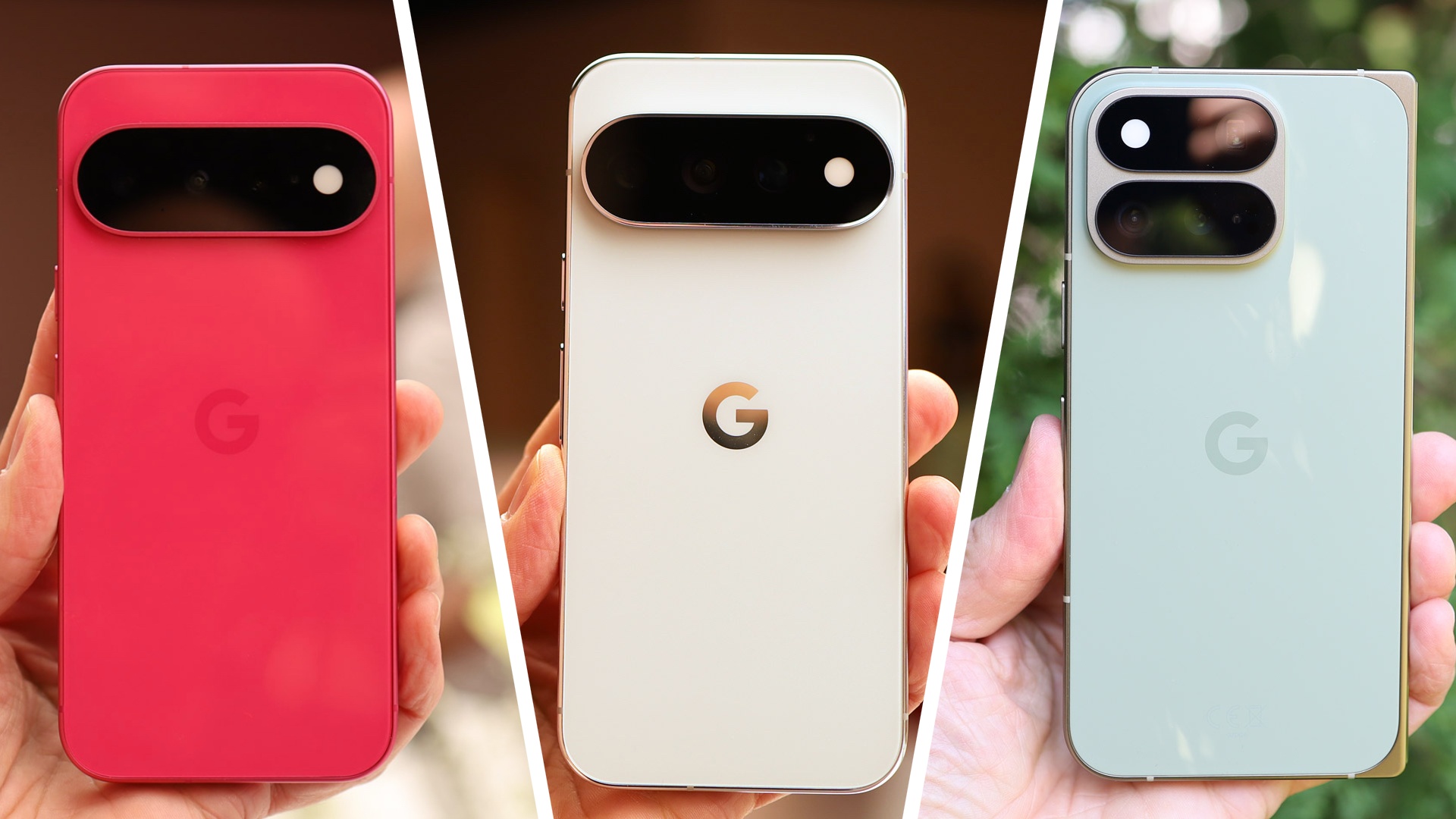 The Google Pixel 11 Pro and Google Pixel 11 Pro Fold being held in the hand