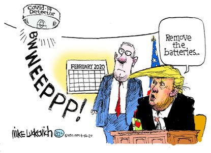 Political Cartoon U.S. Trump coronavirus response
