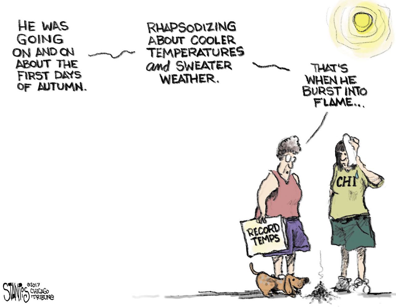 Editorial cartoon U.S. Fall weather heat