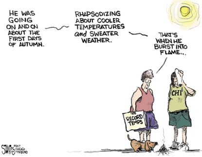 Editorial cartoon U.S. Fall weather heat
