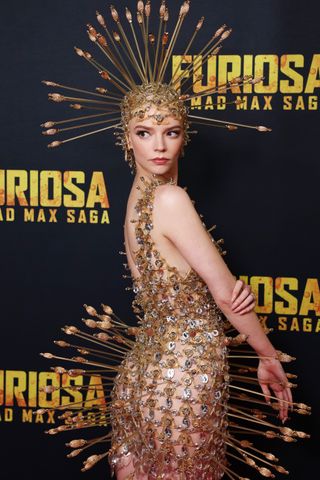 Anya Taylor-Joy wearing archival Paco Rabanne to the 'Furiosa: A Mad Max Saga' premiere in Sydney, Australia May 2024