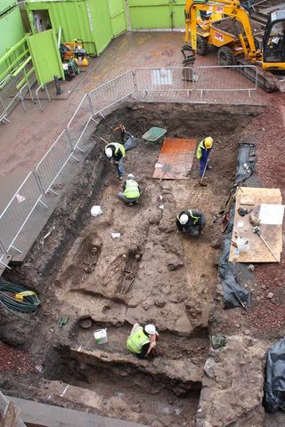burial crypt unearthed under a parking lot in Edinburgh