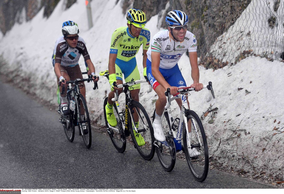 Thibaut Pinot (FDJ), Alberto Contador (Tinkoff-Saxo) and Domenico Pozzovivo (AG2R-La Mondiale)