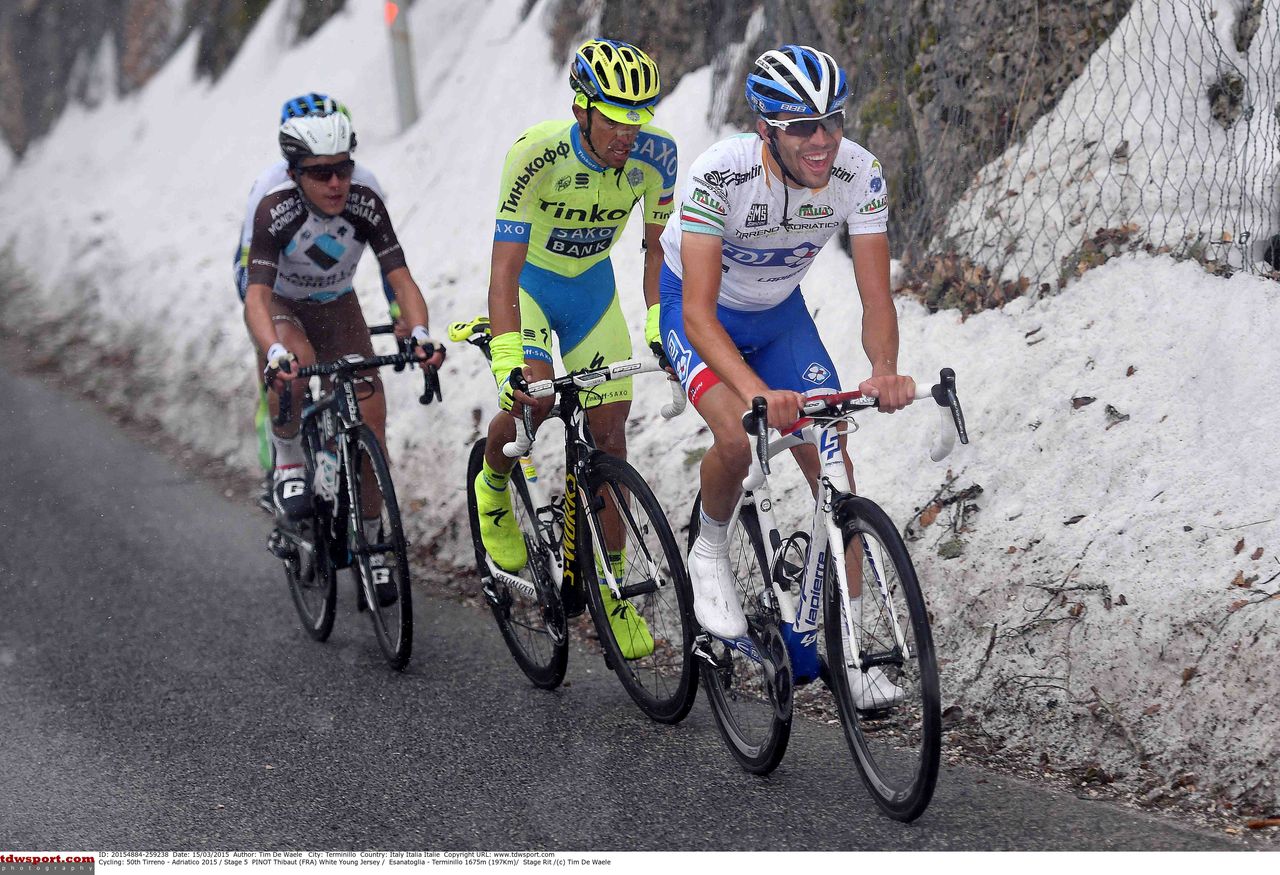Thibaut Pinot (FDJ), Alberto Contador (Tinkoff-Saxo) and Domenico Pozzovivo (AG2R-La Mondiale)